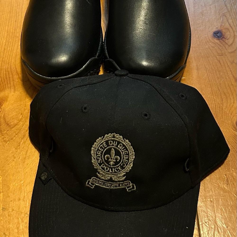 5.11 Tactical Black Boots with Slip-On Design PLUS  QPP and RCMP Hat
